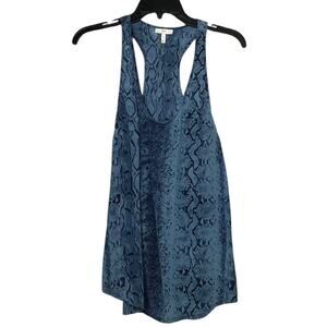 Joie 100% Silk Blue Snake Print Sleeveless Tank Size Medium